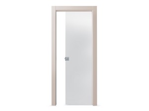 Open Glass Sliding Door with Satin Glass 60Xh210 cm Sand For Plaster Counter Frame Right Opening
