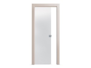 Open Glass Sliding Door with Satin Glass 60Xh210 cm Sand For Plaster Counter Frame Left Opening