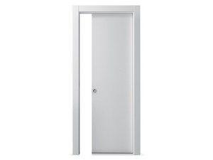 Open Sliding Door 60Xh210 cm White For Plaster Counterframe Thickness 105 mm