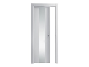 Sliding Door Open-V 60Xh210 cm White Left Opening For Plasterboard Counterframe 105 mm Thick