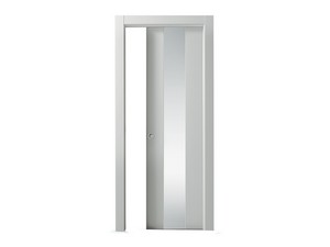 Open-V Sliding Door 60Xh210 cm Silk For Plaster Counterframe Right Opening