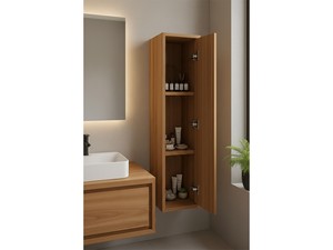 Bad-Hängeschrank Osaka H100 mit Tür aus Teak