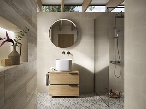 Meuble de salle de bain OXYGEN 70 cm, 2 tiroirs et plateau 1,8 chêne nœuds