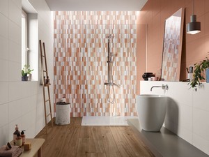 Rivestimento Paint Block Fard 25X40 Decoro Geometrico Rosa