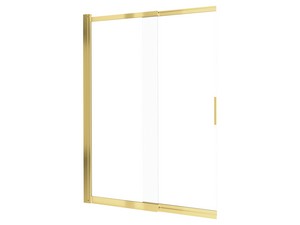 Badewannenwand Prizma mit Schiebetür cm 100 Erw. 58,7-98,1 Glasstärke 6 mm Transparent Profile Gold glänzend