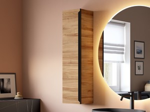 Hängeschrank Trendy mit Tür 25x100xH100 cm Belgravia Nussbaum mit schwarzem Griff