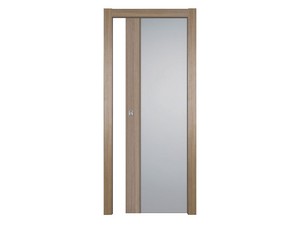 Performance Sliding Door with Glass Panel 70Xh210 cm Linen