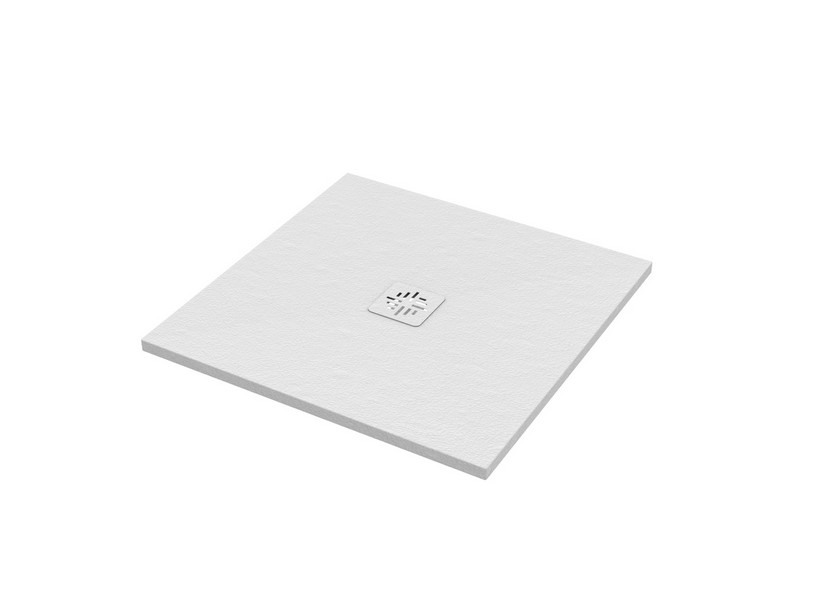 CRYPTO SQUARE SHOWER TRAY cm 80X80 H2,5 RESIN WHITE