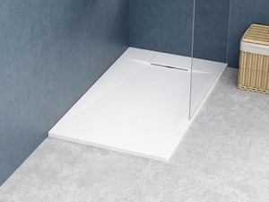 Doge Shower Tray 70x120 H3 cm in White-Finished Resin