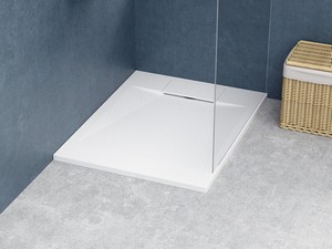 Doge Shower Tray 70x90 H3 cm in White-Finished Resin