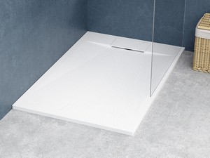 Doge Shower Tray 80x120 H3 cm in White-Finished Resin