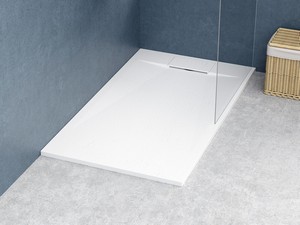 Doge Shower Tray 80x140 H3 cm in White-Finished Resin