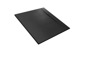 Receveur de douche Dot 80x120 en résine effet pierre bouchardée anthracite