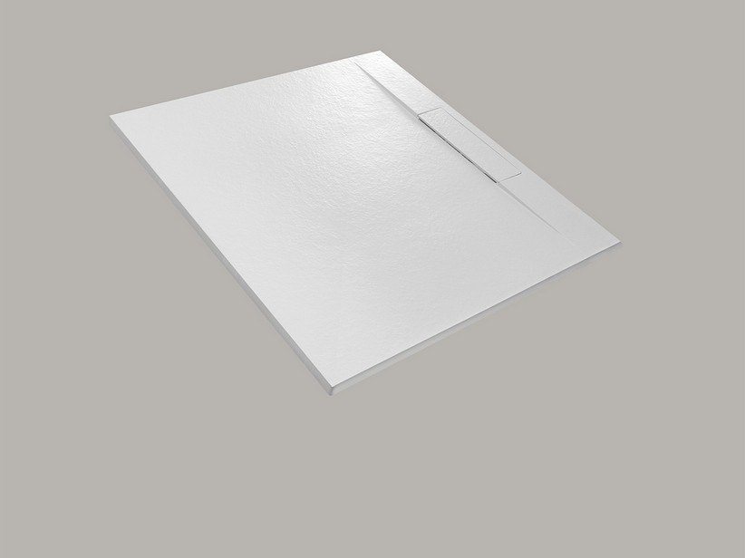 Piatto doccia filo pavimento 80x120 serie Agorà bianco effetto pietra