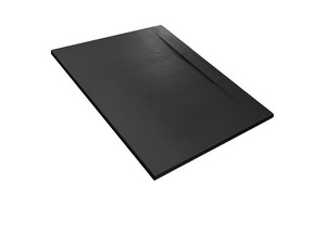 Receveur de douche Dot 80x140 en résine effet pierre bouchardée anthracite