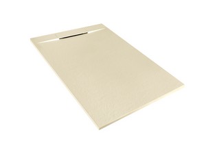 Duschwanne Matic 70x100 cm Harz mit gehämmerter Steinoptik Elfenbein