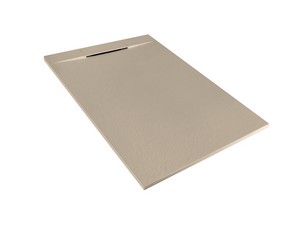 Duschwanne Matic 70x100 cm Harz mit gehämmerter Steinoptik Taupe