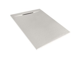 Duschwanne Matic 80x100 cm Harz mit gehämmerter Steinoptik Grau