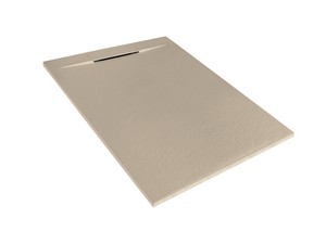 Duschwanne Matic 80x100 cm Harz mit gehämmerter Steinoptik Taupe