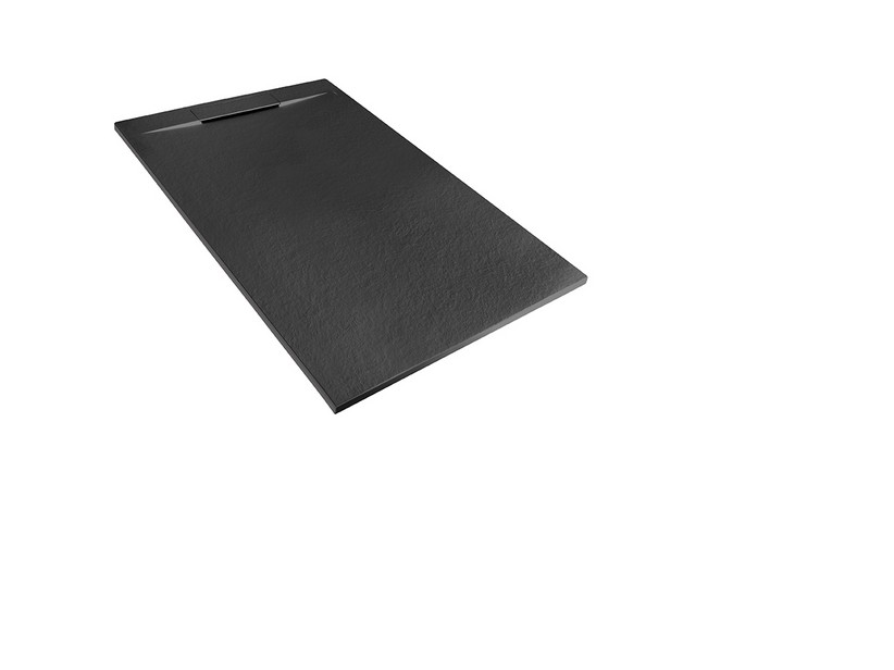 Matic Shower Tray 80x120 In Bush Hammered Stone Effect Resin Anthracite