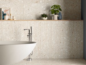 Mosaïque Pietra d'Iseo Bianco 20x120 grès cérame effet pierre Ceppo di Grè blanc