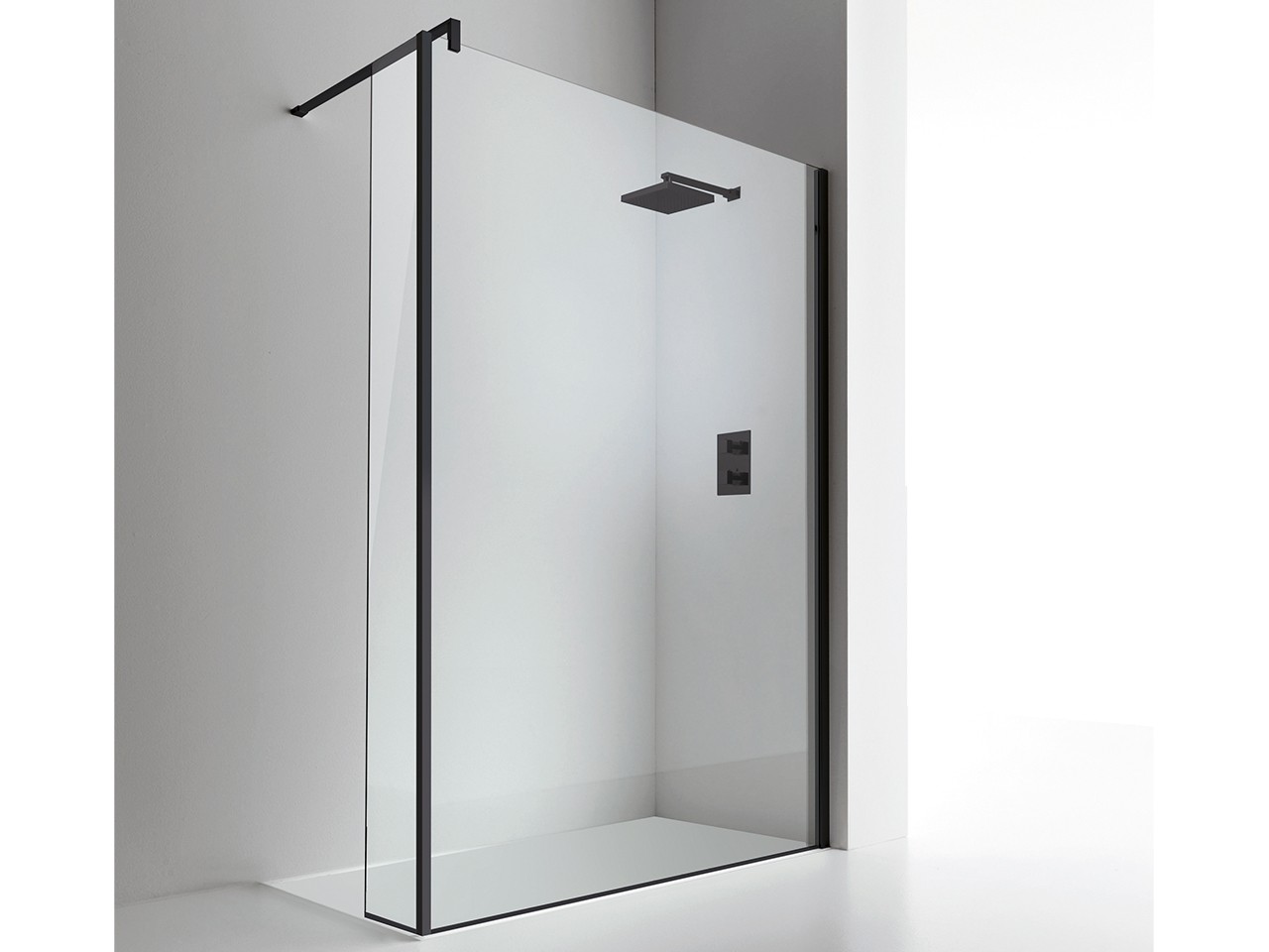 Paroi de douche à l'italienne Plano 100 cm H 200 Ext 96/98 cm