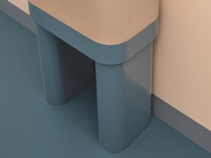 Support Plug pour lavabo cuve Cosa H35 cm en bois MDF bleu mat