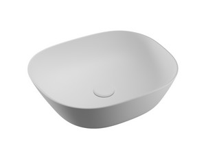 Vasque à poser Plural vasque carrée basse 45 cm céramique blanc mat