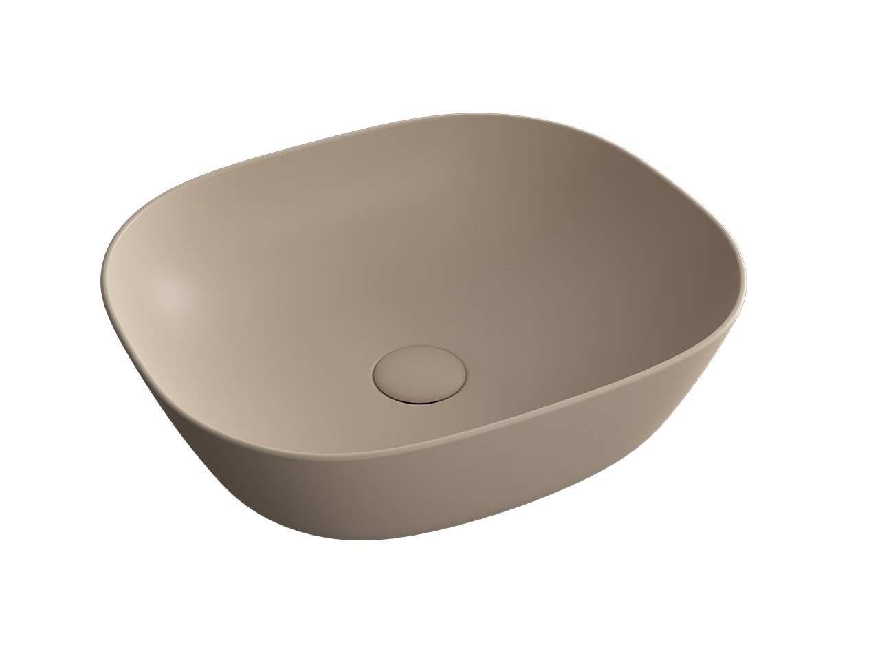 Vasque à poser Plural vasque carrée basse 45 cm céramique argile mat