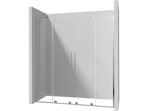 Porte de douche Prizma 2 battants coulissants 180 H195 cm ext. 88/90-88/90 verre 6 mm transparent profilés chrome