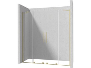 Duschkabine Prizma 2 Schiebetüren 180 cm H195 Erw 88/90-88/90 6 mm Glas Transparent Profile Gold gebürstet