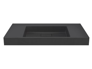 Lavabo Unitop Quadro 120x48 cm vasque centrale résine anthracite mat
