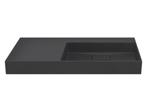 Lavabo Unitop Quadro 120x48 cm vasque droite résine anthracite mat