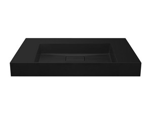 Lavabo Unitop Quadro 100x48 cm vasque centrale résine noir mat