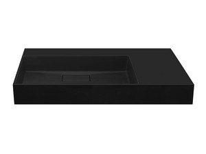 Lavabo Unitop Quadro 100x48 cm vasque gauche résine noir mat
