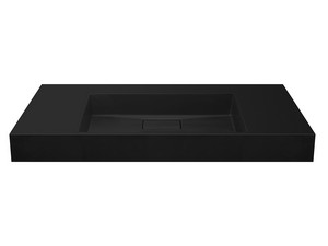 Lavabo Unitop Quadro 120x48 cm vasque centrale résine noir mat