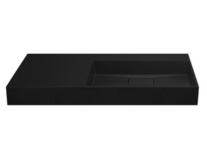 Lavabo Unitop Quadro 120x48 cm vasque droite résine noir mat