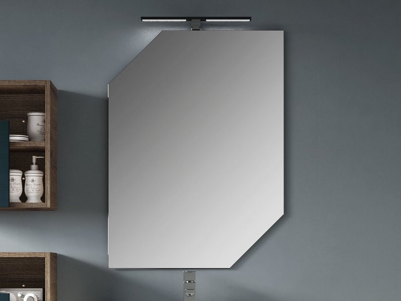 Specchio Da Bagno Ad Arco – Angolo Retto, Design Semplice, Attacco A Parete