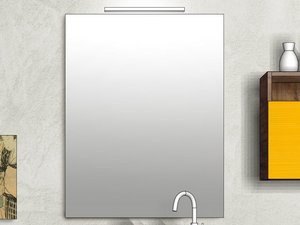 Miroir de salle de bains brillant avec cadre PVC 70x100