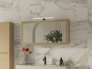 Miroir salle de bains Qubo 100 rangement chêne clair