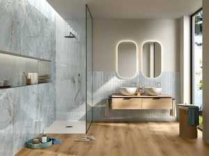 Carrelage Raku Acqua 6x25 grès cérame effet zellige bleu clair