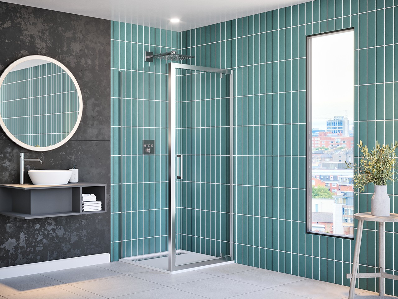 Box doccia angolare 75X75 Acacia satinato con due ante scorrevoli