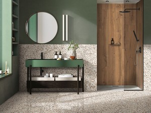 Badezimmer-Wandfliese aus Feinsteinzeug mit Terrazzo-Optik 60x60 - Spot