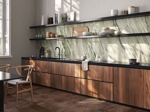 Kuchenfliesen-Wandfliesen Glänzend Poliert Marmoroptik 60x120 - Jade Green