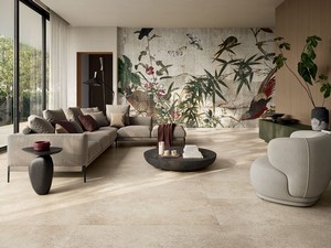 Piastrella Sakkara Sand 60x120 Gres Effetto Pietra Calcarea Beige