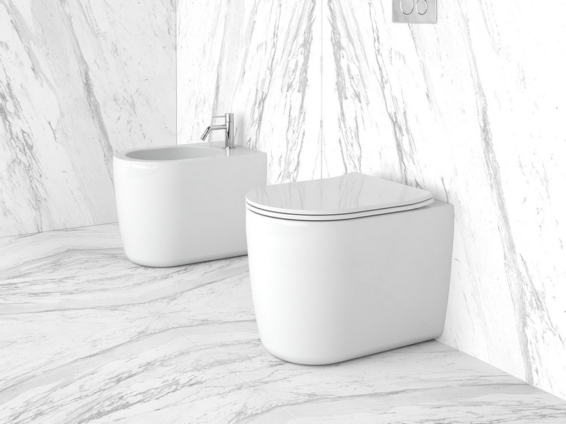 Sanitaires sans réservoir à poser Aptos Vortex blanc brillant