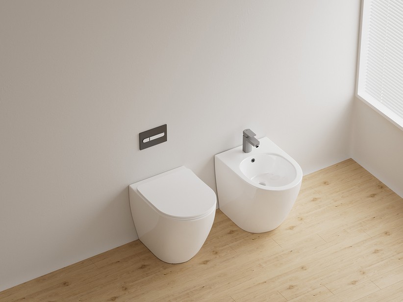 Sanitaires sans réservoir à poser gain de place Cardano Vortex P49 blanc brillant