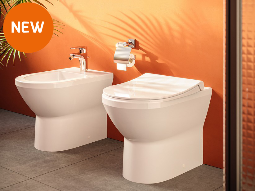 Integra Round Floor-Mounted Back-to-Wall Rimless Sanitary Ware