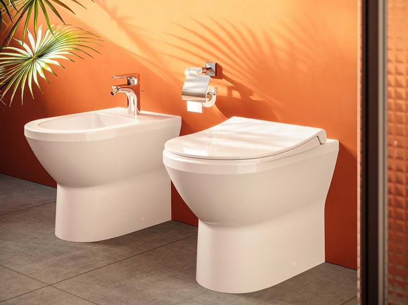 Integra Round Floor-Mounted Back-to-Wall Rimless Sanitary Ware