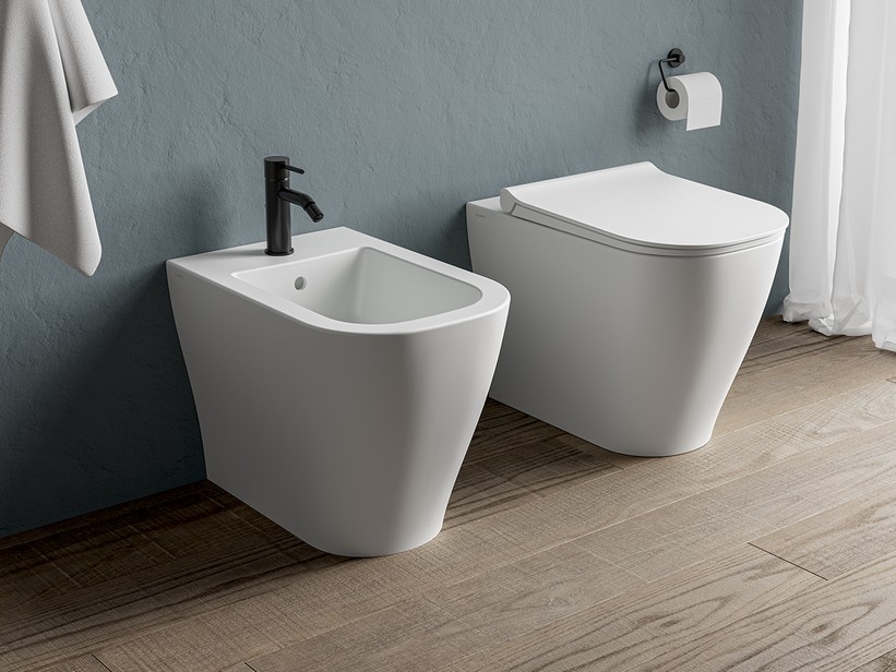 WC sans réservoir à poser Ceramica Dolomite Italia rimless blanc brillant